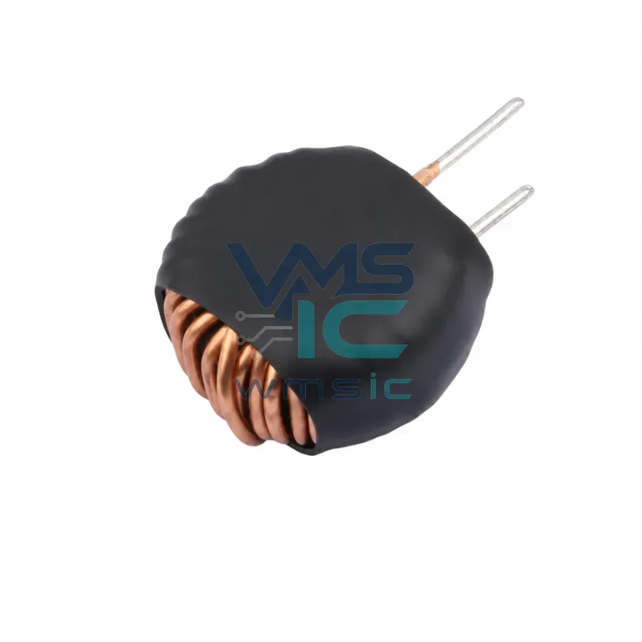 100uH plus minus 10 percent Vertical Toroidal Inductor with Heat Shrink Tubing XR065125TS101MV1L Through Hole 20x9mm Package