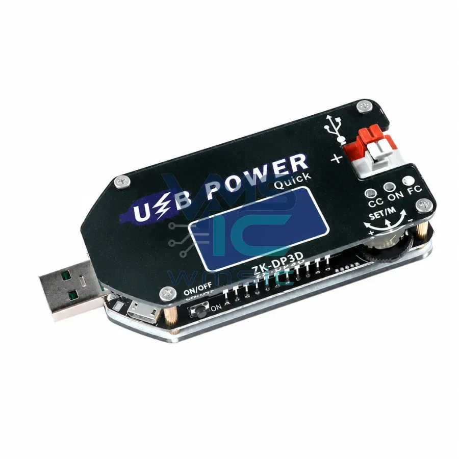ZK-DP3D CNC USB Adjustable Voltage Regulator Power Supply Module 2A 15W Precise Voltage Current Adjustment ZK-DP3D Package