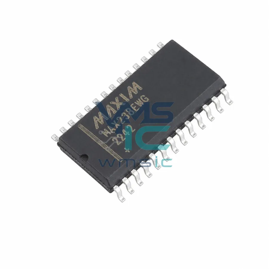 +5V供电、多通道RS-232驱动器/接收器 MAX238EWG SOIC-24-300mil 封装