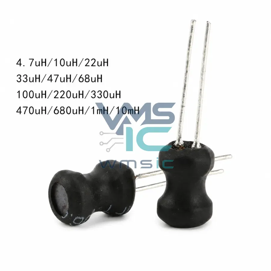 0608 Radial Lead Inductor 4.7uH to 10mH 6x8mm Fixed Power Inductor Package