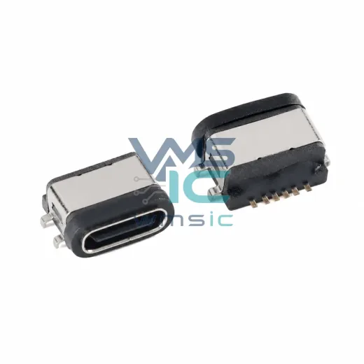 原装正品 防水Type-C母座 6PIN 4脚沉板式 浸水级防水IPX6
