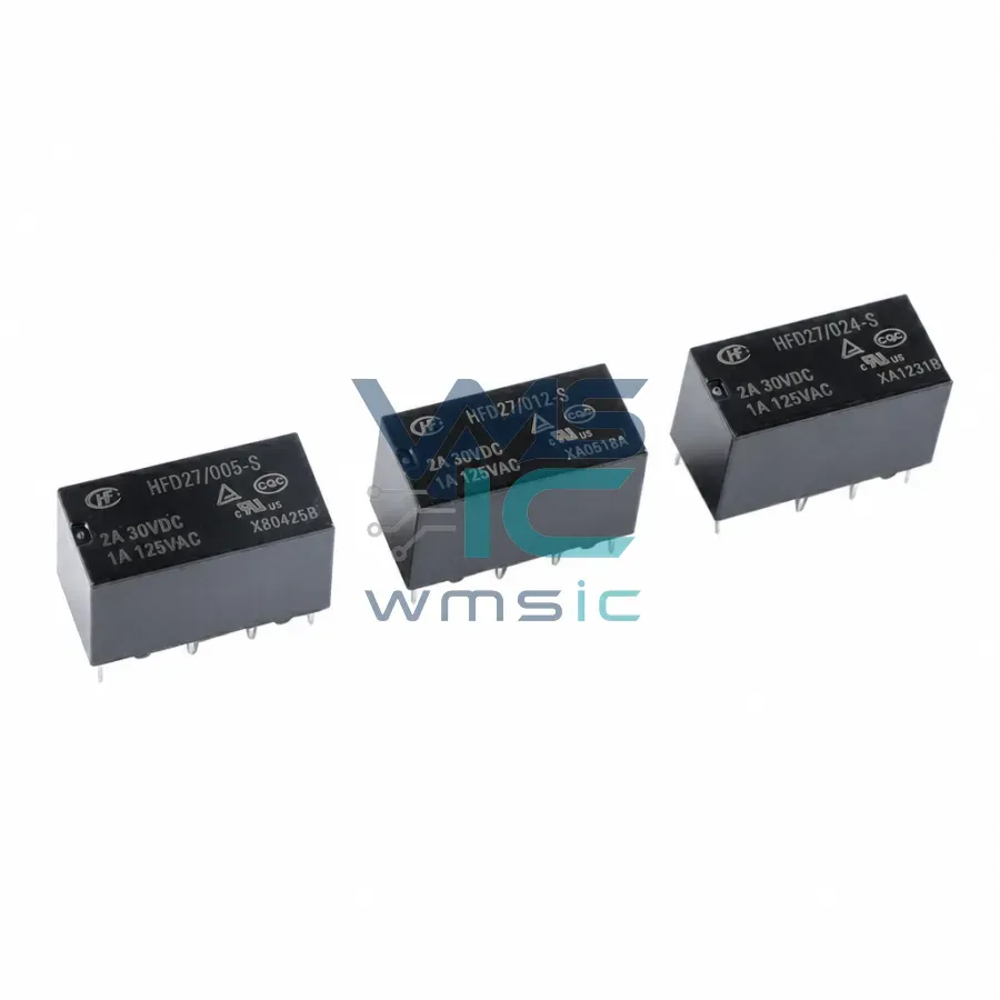 HFD27 Signal Relay 5V 12V 24VDC 8-Pin Ultra-Miniature DIP DPDT HFD27 Package