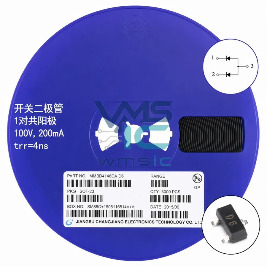 Переключающий диод MMBD4148CA SOT-23 100В 200мА, 20 шт. Корпус