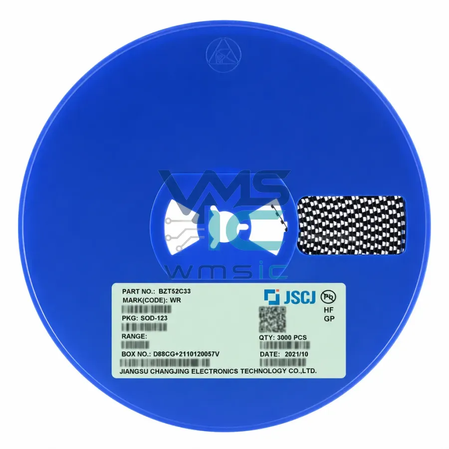 Стабилитрон BZT52C33 (WR), 33В, 350мВт, SOD-123, SMD (20 шт.) Корпус