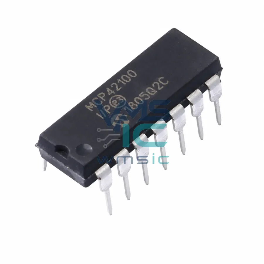 Цифровой потенциометр MCP42100-I/P, 100 кОм, SPI, 2 канала, DIP-14 Корпус