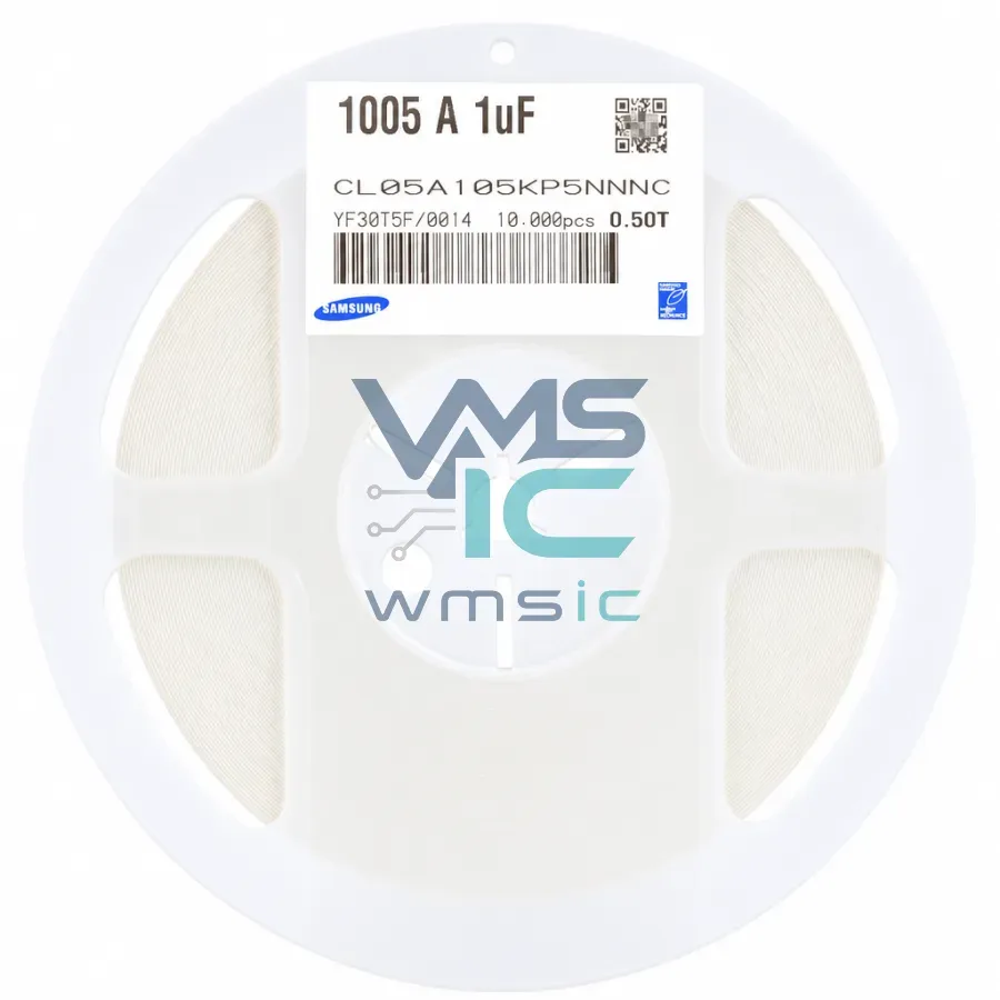 0402 SMD Capacitor 1uF+/ 10% 10V X5R CL05A105KP5NNNC 50 Pcs CL05A105KP5NNNC Package