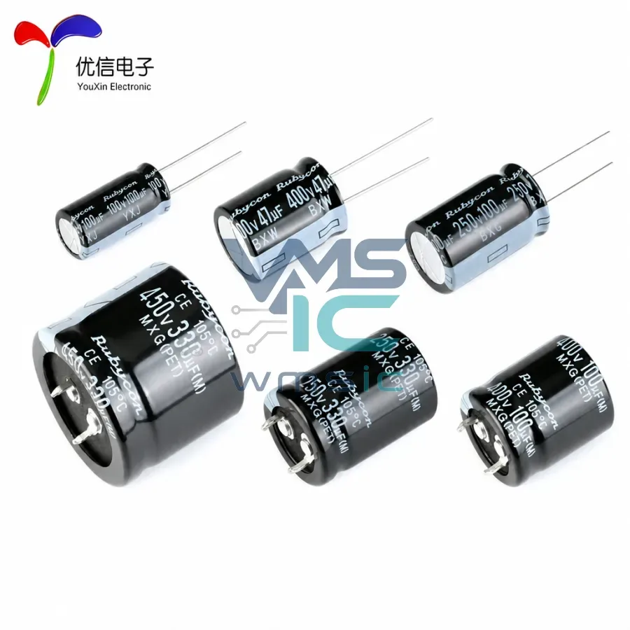 Through Hole Electrolytic Capacitors 1uF to 1000uF Voltage Range Package