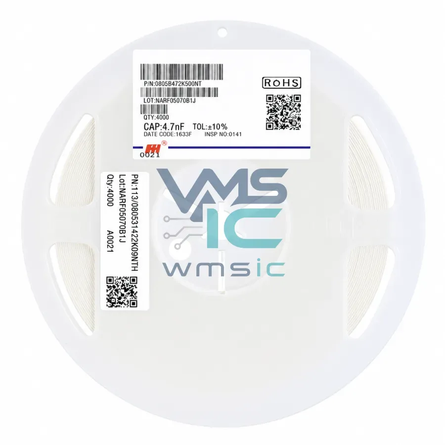 0805 SMD Capacitor 4.7nF+/ 10% 50V X7R 0805B472K500NT 50 Pcs 0805B472K500NT Package