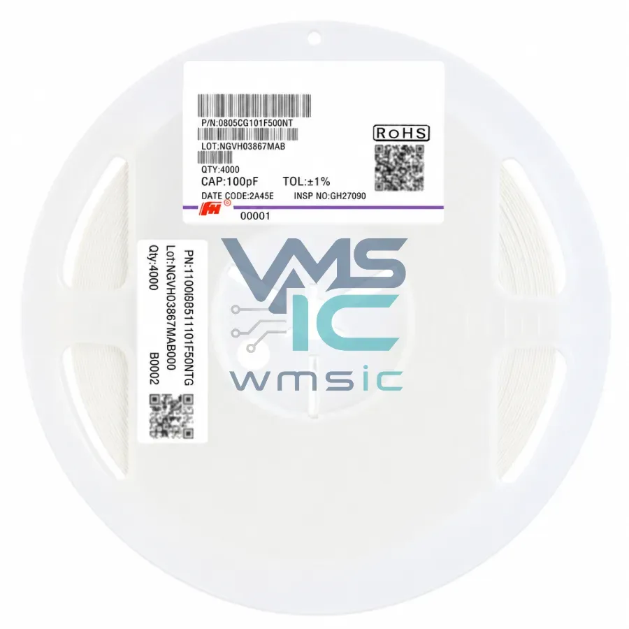 0805 SMD Capacitor 100pF 101+/ 1% 50V C0G 0805CG101F500NT 50pcs 0805CG101F500NT Package