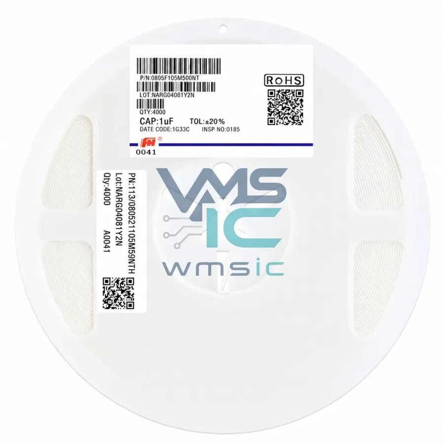 0805 SMD Capacitor 1uF 105+/ 20% 50V Y5V 0805F105M500NT 50pcs 0805F105M500NT Package