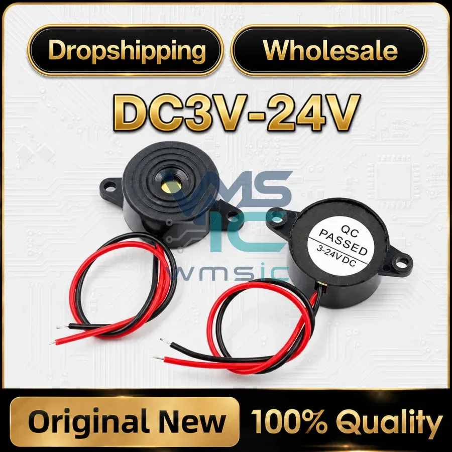 1-5pcs SFM-20B DC 3-24V High Decibel Buzzer Continuous Sound Buzzer 2312 Active Piezo Buzzers, for Arduino Car Package