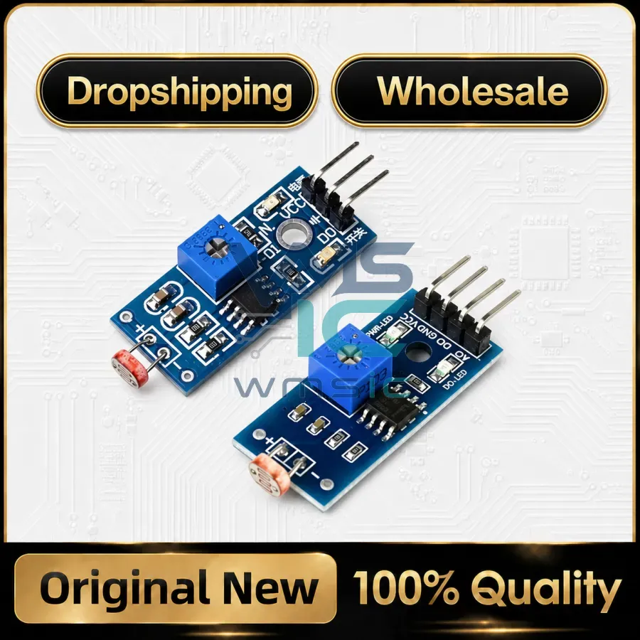 1-5pcs Photosensitive Sensor Module 3Pin 4pin 3.3V-5V Photoresistor Light Detection Resistance Module Photo Resistor for Arduino Package