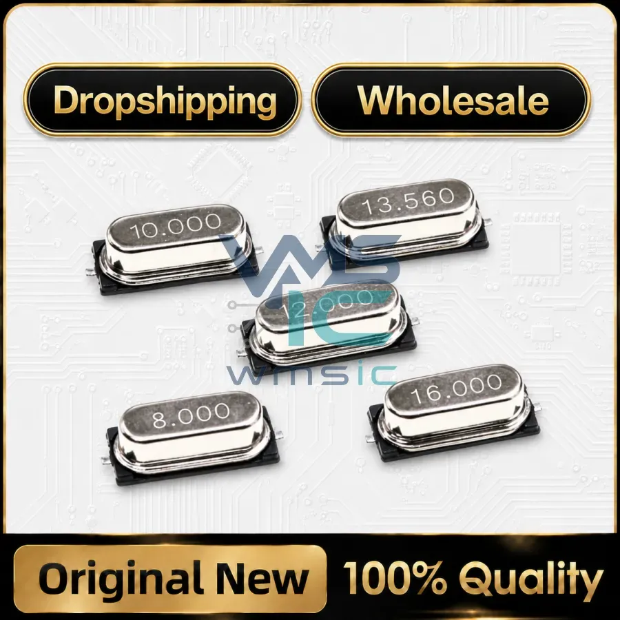 10pcs HC-49SMD 4M/4.096/6M/8/11.0592/10M/12/12.288/16/22.1184/24/25/26/27MHz/30M Quartz Crystal Resonator Passive Oscillator Package