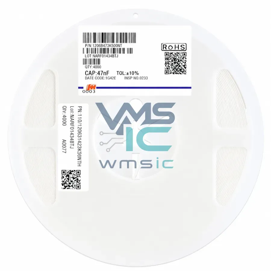 1206 SMD Capacitor 47nF 473+/ 10% 50V X7R 1206B473K500NT 10pcs 1206B473K500NT Package