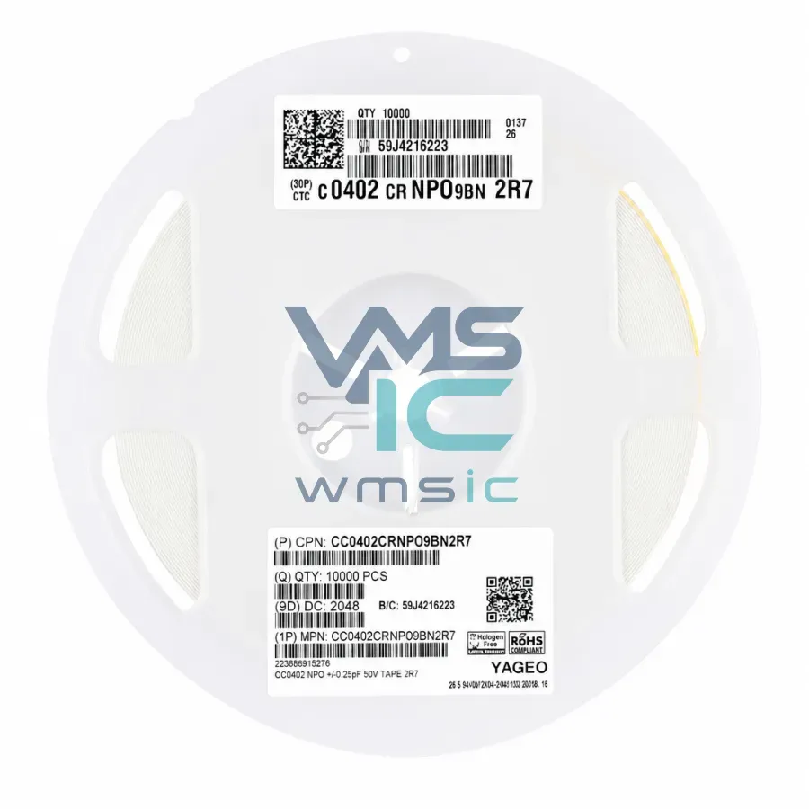 原装0402贴片电容2.7pF(2R7)±0.25pF 50V NP0 CC0402CRNPO9BN2R7 封装