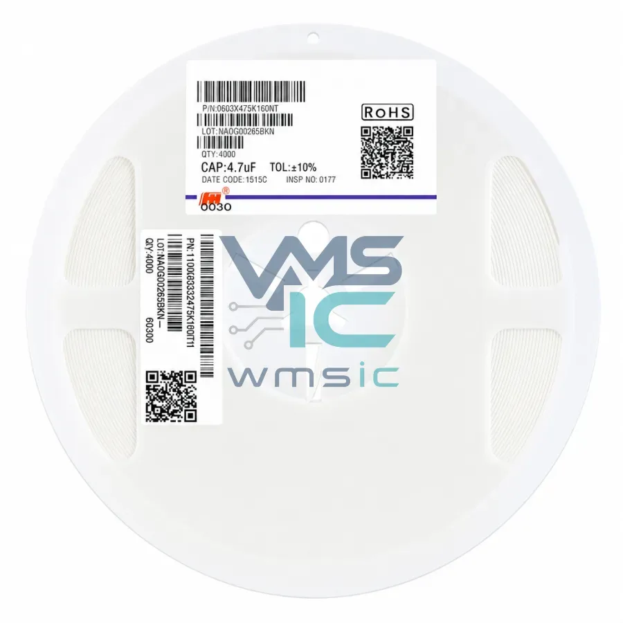 0603 SMD Capacitor 4.7uF+/ 10% 16V X5R 0603X475K160NT 100 Pcs 0603X475K160NT Package