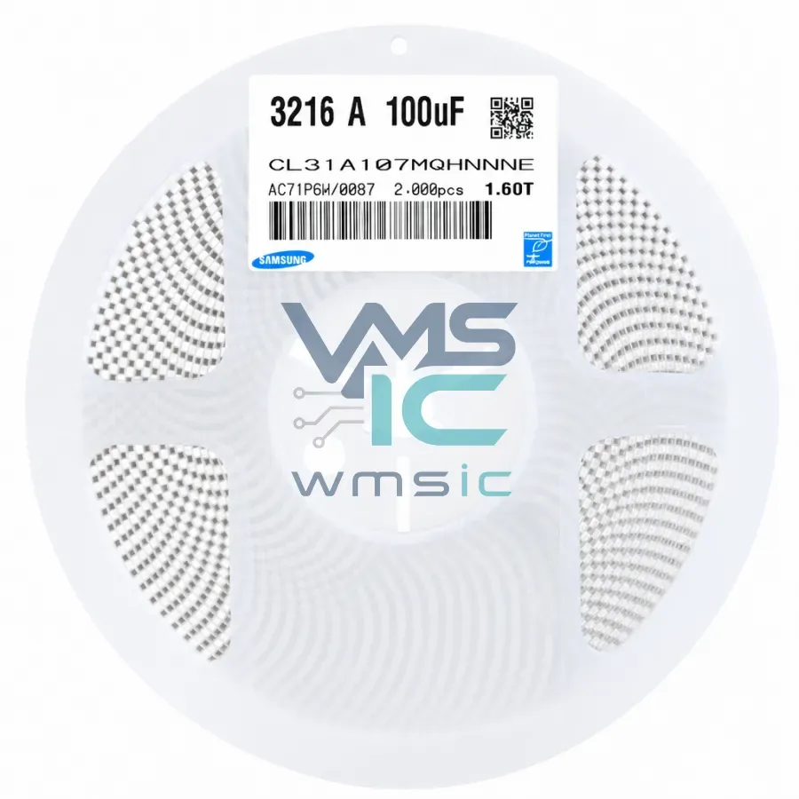 1206 SMD Capacitor 100uF 6.3V+/ 20% X5R CL31A107MQHNNNE 10pcs CL31A107MQHNNNE Package