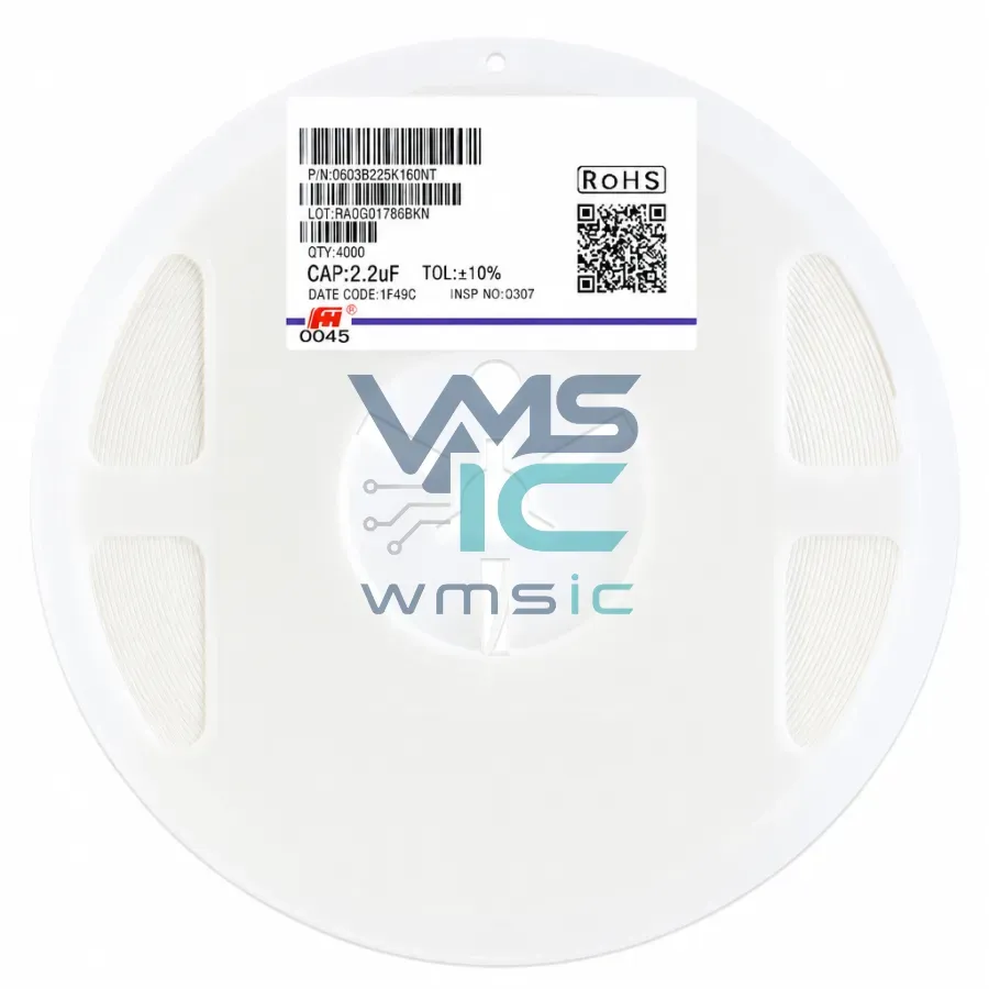 0603 MLCC SMD Capacitor 2.2uF 225+/ 10% 16V X7R 0603B225K160NT 100pcs 0603B225K160NT Package