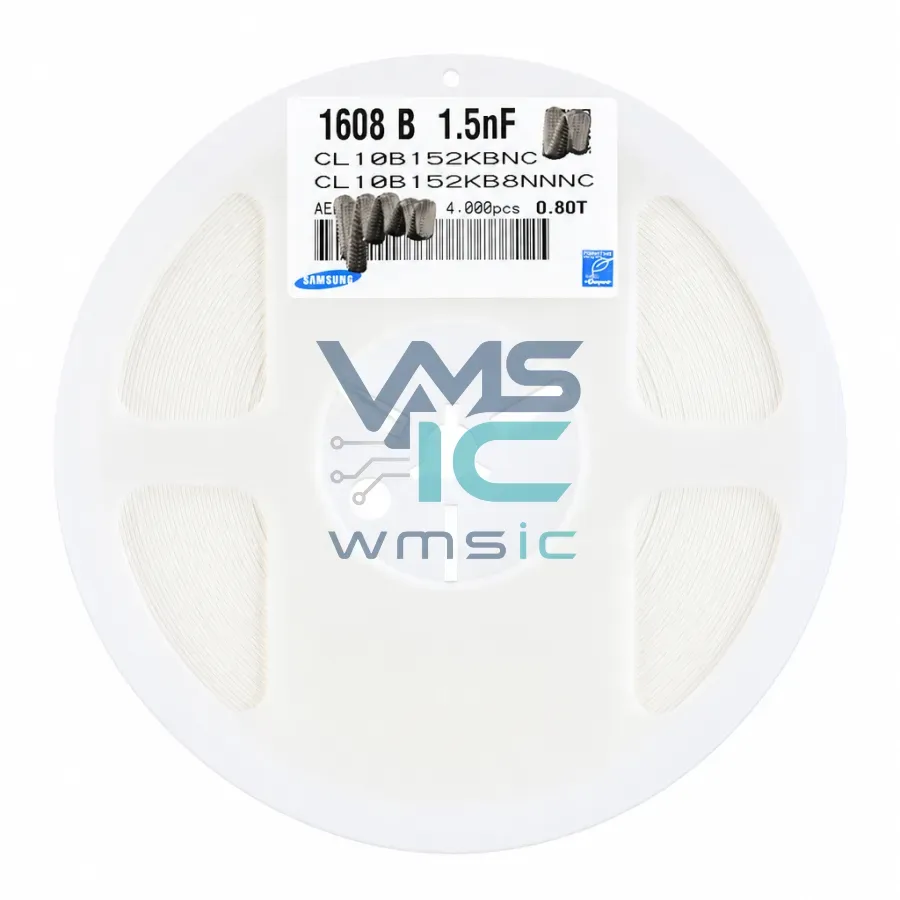 0603 SMD Capacitor 1.5nF 152+/ 10% 50V X7R CL10B152KB8NNNC 50pcs CL10B152KB8NNNC Package