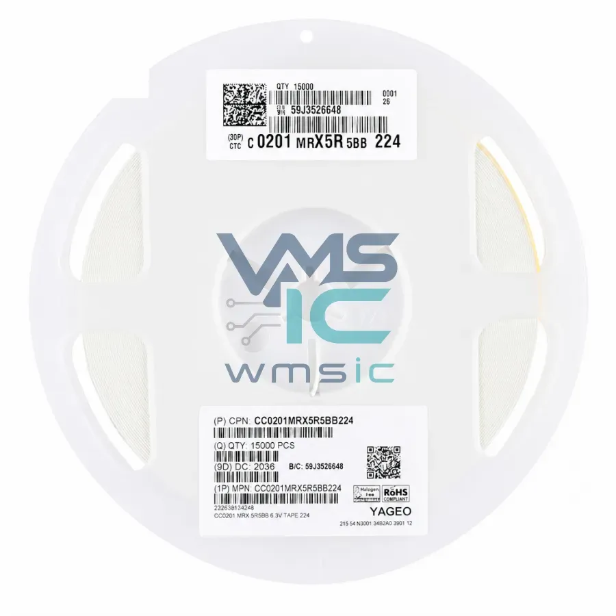 CC0201MRX5R5BB224 0201 SMD Capacitor 220nF 224+/ 20% 6.3V X5R CC0201MRX5R5BB224 Package