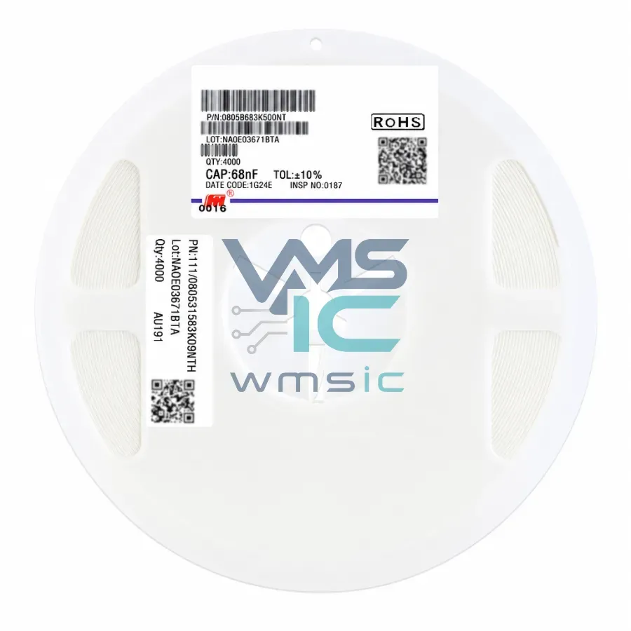 0805B683K500NT 0805 SMD Ceramic Capacitor 68nF 683+/ 10% 50V X7R 50 Pcs 0805B683K500NT Package