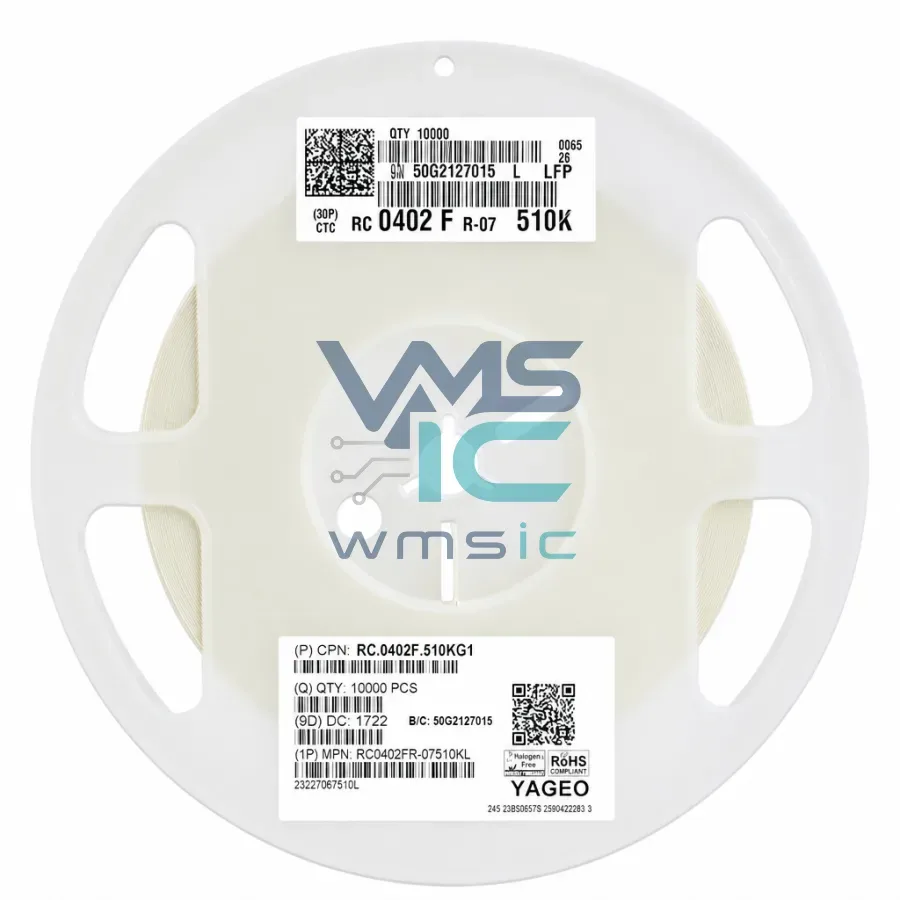 Резистор SMD 510 кОм ±1% 0402 RC0402FR-07510KL, 100 шт. Корпус