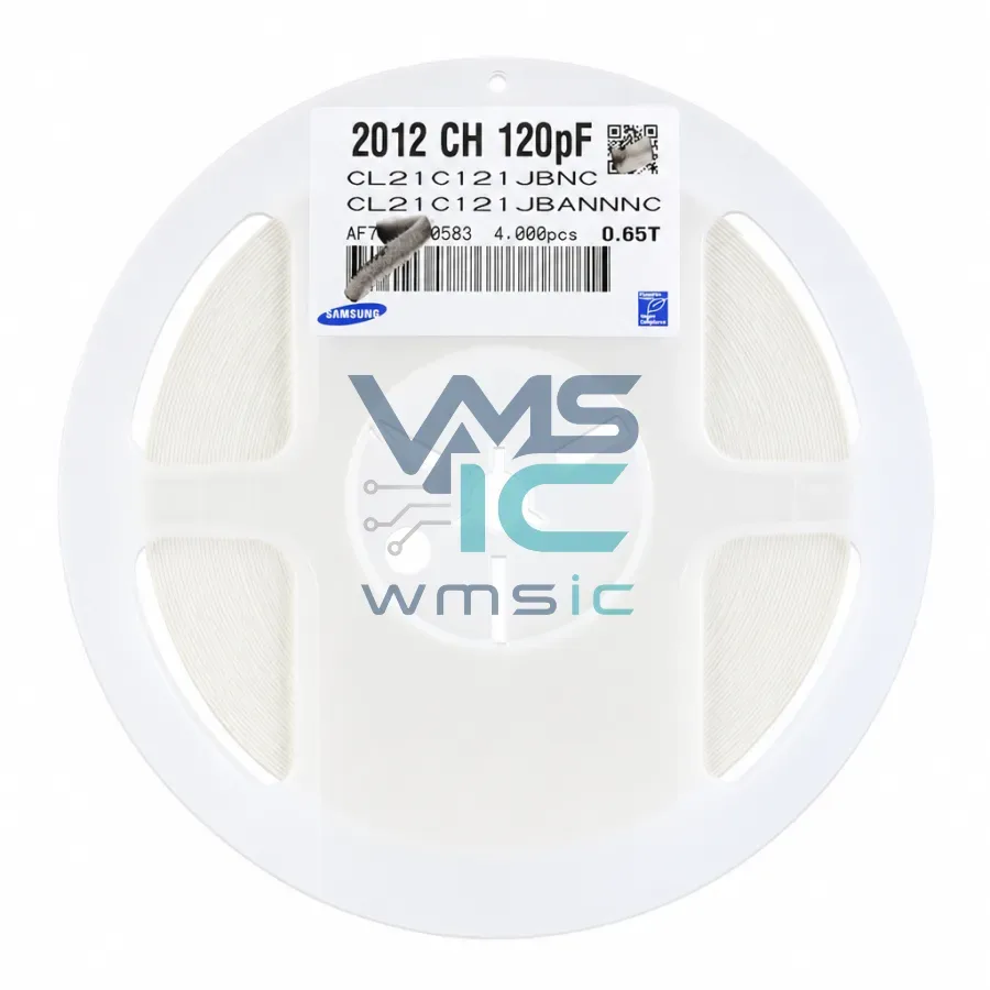 0805 SMD Ceramic Capacitor 120pF 121+/ 5% 50V C0G CL21C121JBANNNC 50Pcs CL21C121JBANNNC Package
