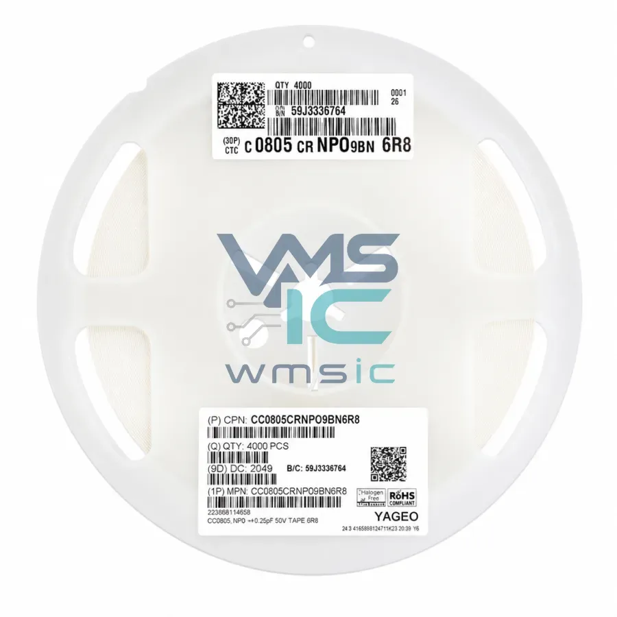 0805 SMD Ceramic Capacitor 6.8pF 6R8+/ 0.25pF 50V NP0 CC0805CRNPO9BN6R8 Package