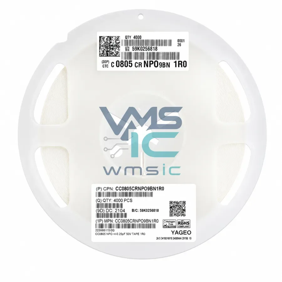 0805 MLCC SMD Capacitor 1pF 1R0+/ 0.25pF 50V NP0 CC0805CRNPO9BN1R0 Package