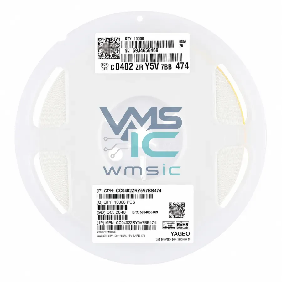 CC0402ZRY5V7BB47 0402 SMD Capacitor 470nF 16V Y5V -20% /+ 80% CC0402ZRY5V7BB47 Package