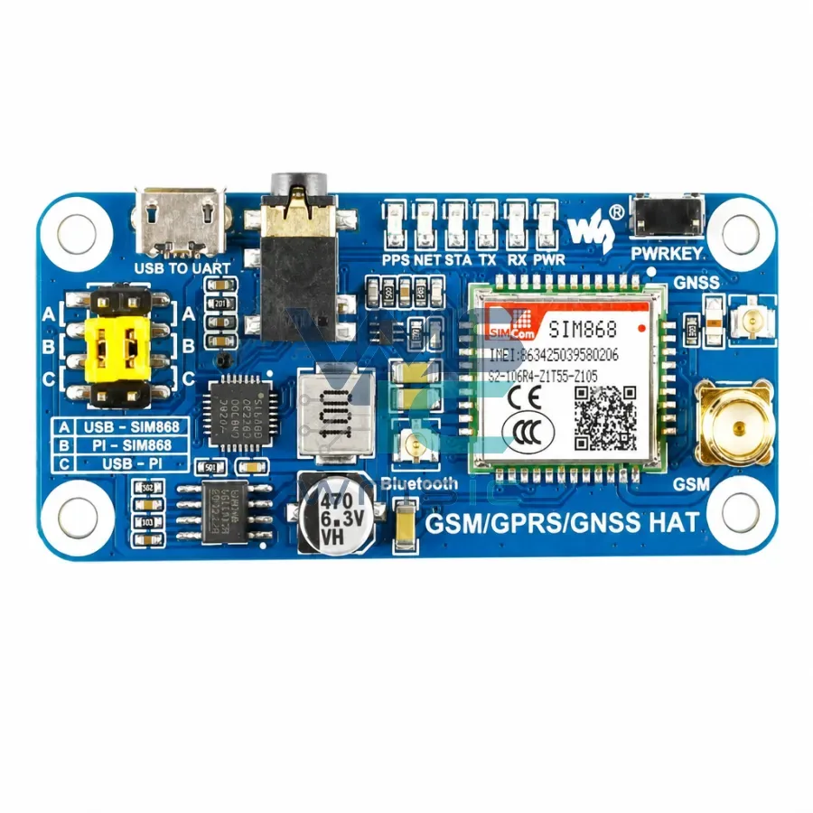 Плата разработки SIM868 GSM/GPRS/GPS/Bluetooth для Raspberry Pi Корпус