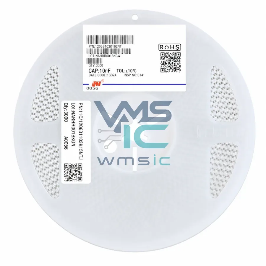 1206B103K102NT 1206 SMD Ceramic Capacitor 10nF 103+/ 10% 1kV X7R 10 Pcs 1206B103K102NT Package