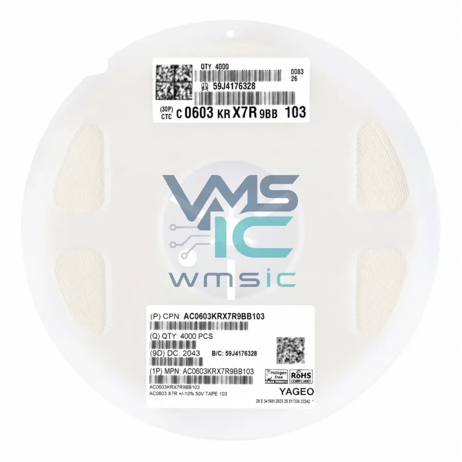 0603 SMD Capacitor 10nF 103+/ 10% 50V X7R Automotive Grade AC0603KRX7R9BB103 Package