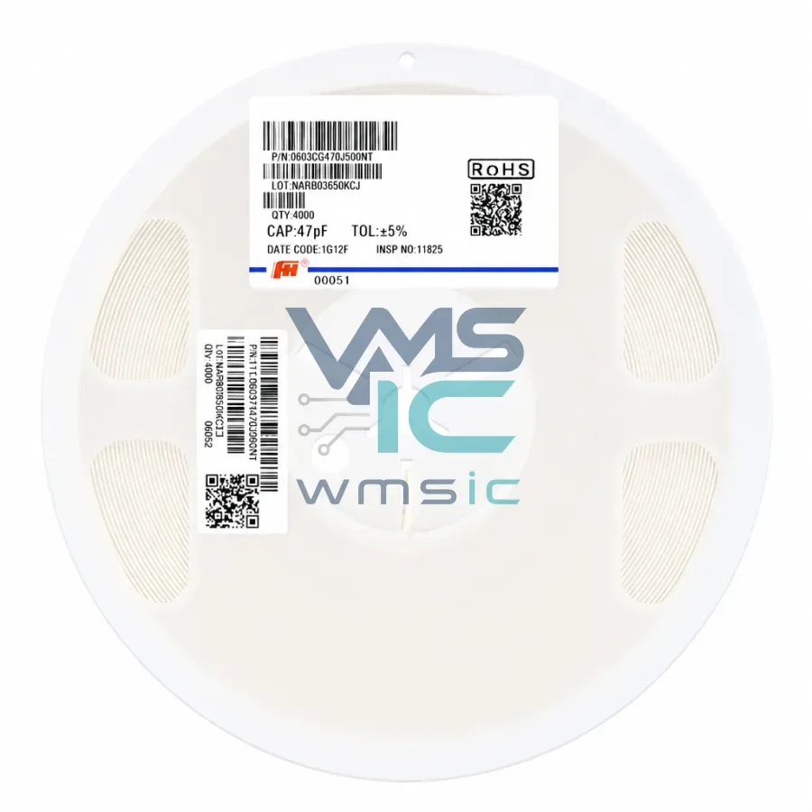 0603CG470J500NT 0603 SMD Ceramic Capacitor 47pF 470+/ 5% 50V C0G 100pcs 0603CG470J500NT Package