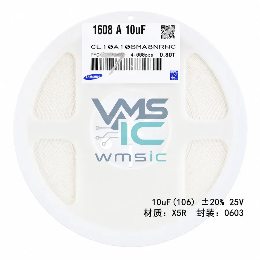 0603 MLCC SMD Capacitor 10uF 106+/ 20% 25V X5R CL10A106MA8NRNC 50pcs CL10A106MA8NRNC Package