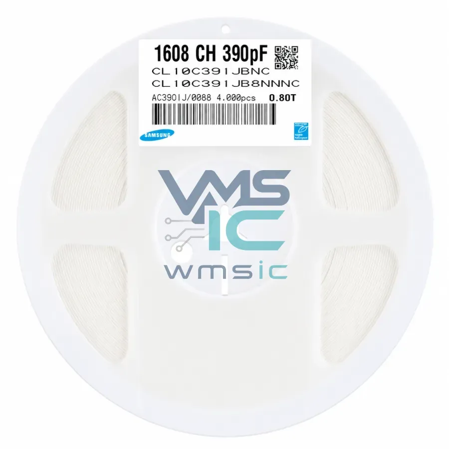 0603 MLCC SMD Capacitor 390pF+/ 5% 50V COG CL10C391JB8NNNC 50pcs CL10C391JB8NNNC Package