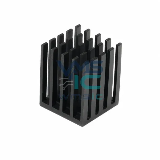 Черный алюминиевый радиатор 19x19x24 мм с пазами