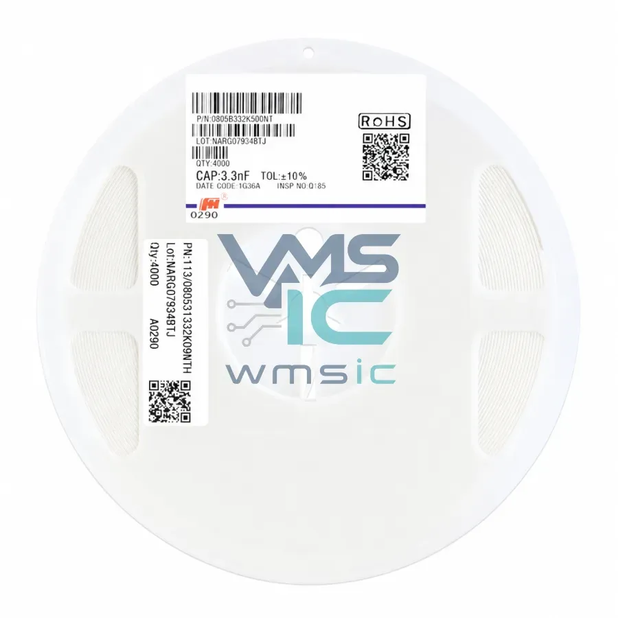 0805 SMD Ceramic Capacitor 3.3nF+/ 10% 50V X7R 0805B332K500NT 50pcs 0805B332K500NT Package