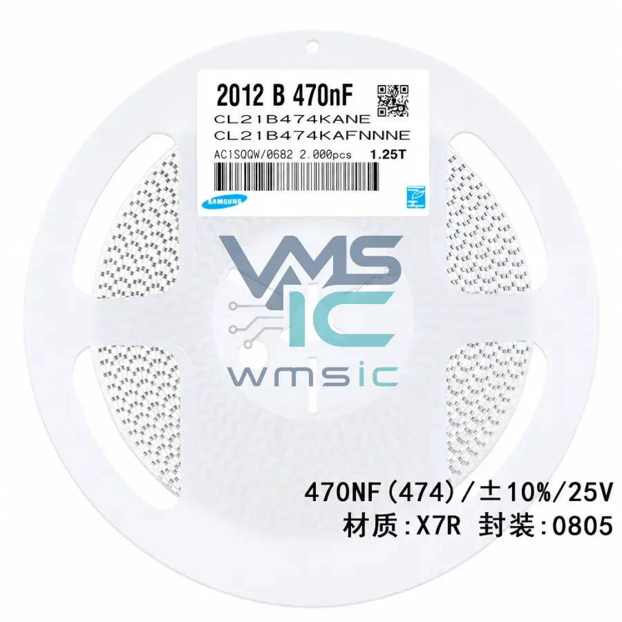 0805 SMD Ceramic Capacitor 470nF+/ 10% 25V X7R CL21B474KAFNNNE 50pcs CL21B474KAFNNNE Package