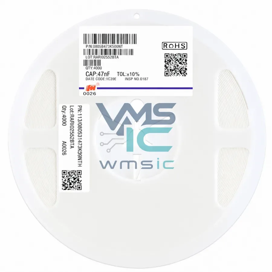 0805 SMD Ceramic Capacitor 47nF+/ 10% 50V X7R 0805B473K500NT 50pcs 0805B473K500NT Package