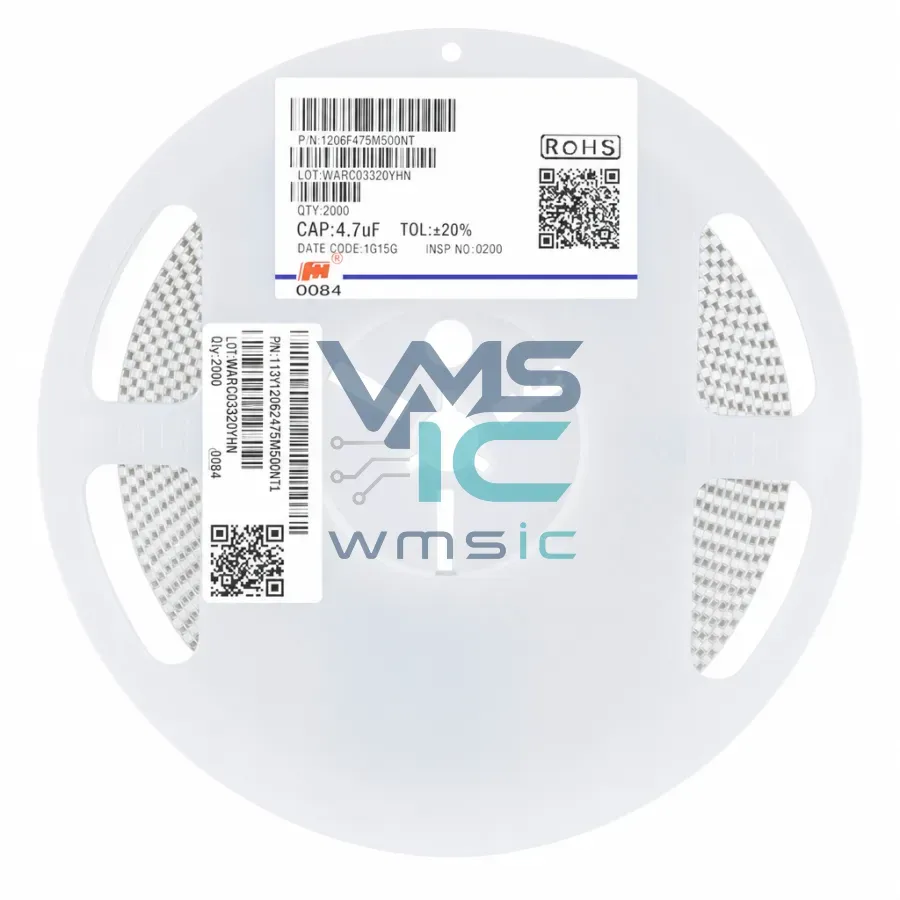1206 SMD Capacitor 4.7uF 475+/ 20% 50V Y5V 1206F475M500NT 10pcs 1206F475M500NT Package