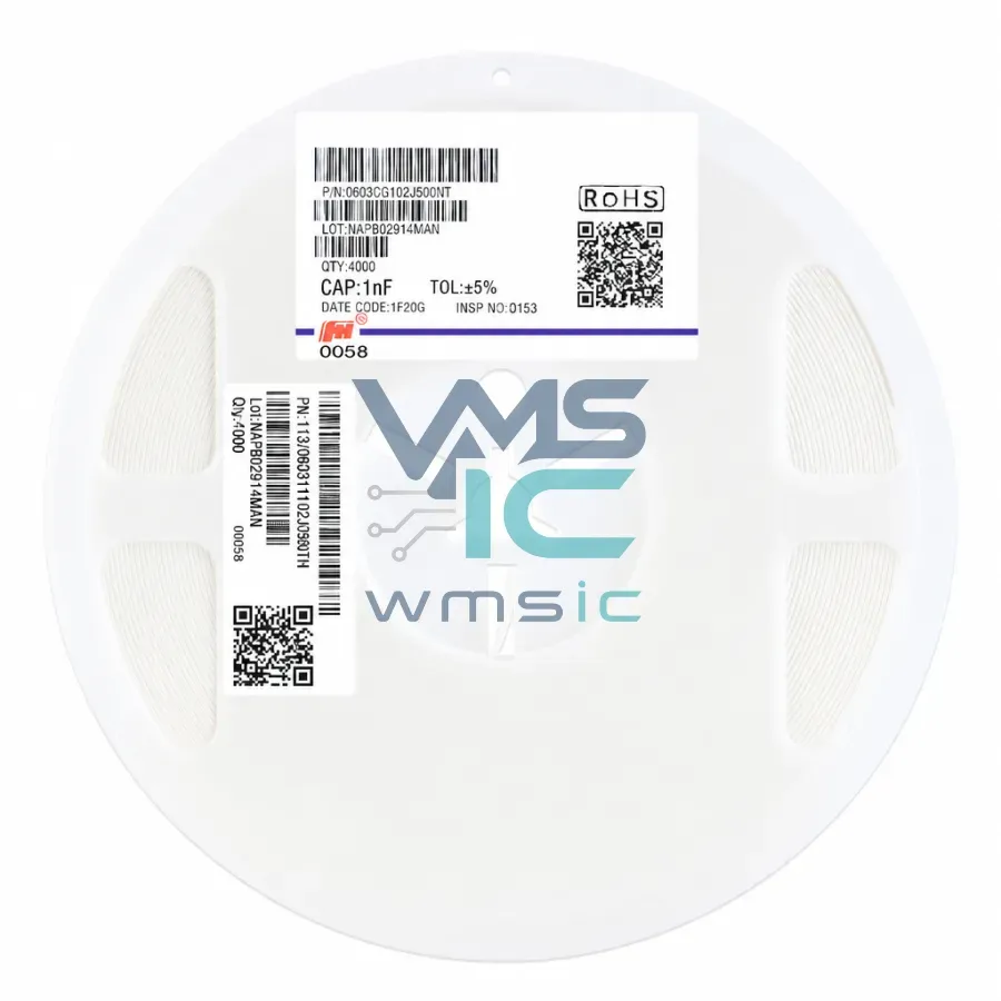 0603 SMD Capacitor 1nF 102+/ 5% 50V C0G 0603CG102J500NT 100pcs 0603CG102J500NT Package