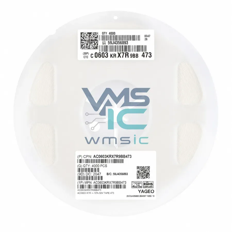 0603 SMD Capacitor 47nF 473+/ 10% 50V X7R Automotive Grade AC0603KRX7R9BB473 Package