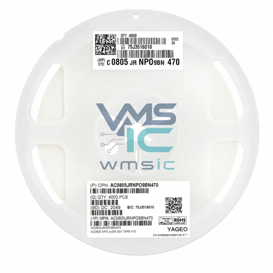 0805 SMD Ceramic Capacitor 47pF 50V NP0 Automotive Grade AC0805JRNPO9BN470 50VNP0 Package