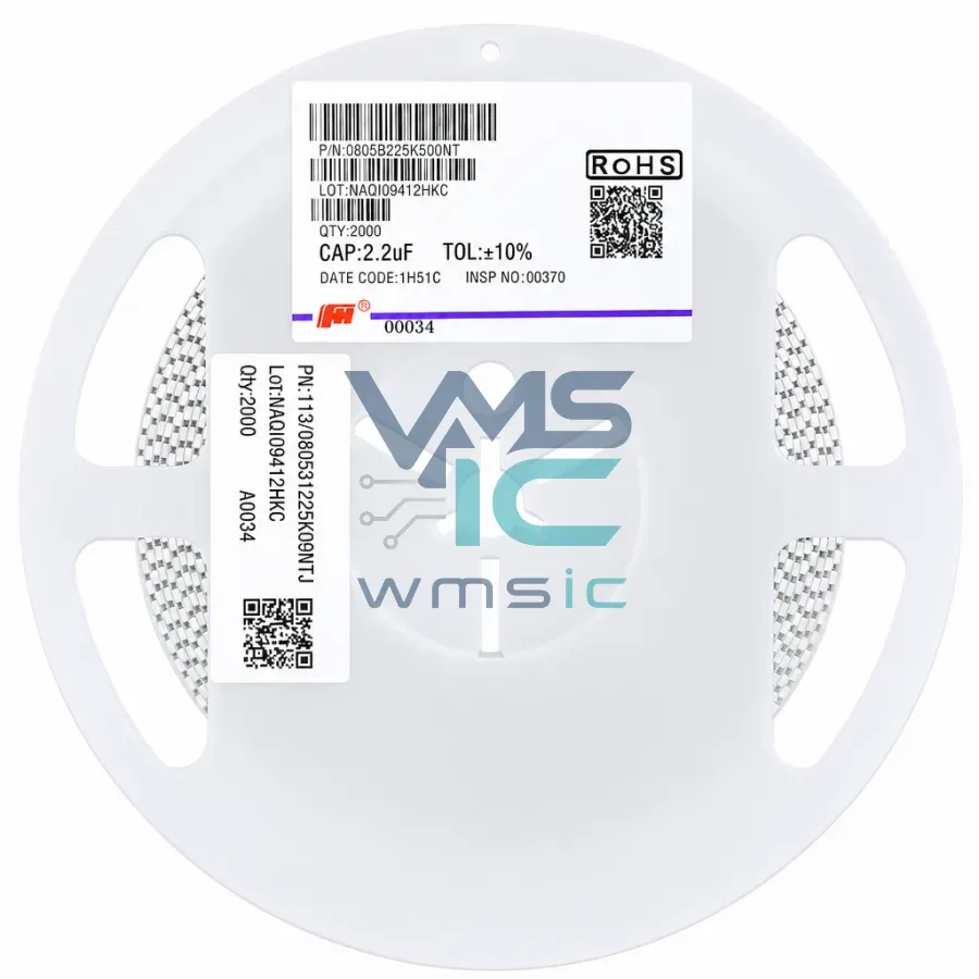0805 SMD Ceramic Capacitor 2.2uF 50V X7R 0805B225K500NT - 50PCS 0805B225K500NT Package