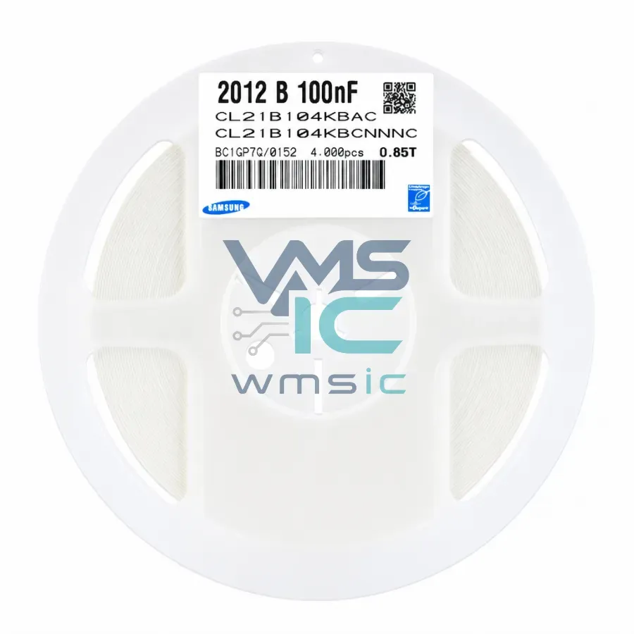 0805 SMD Capacitor 100nF 104+/ 10% 50V X7R CL21B104KBCNNNC 50pcs CL21B104KBCNNNC Package