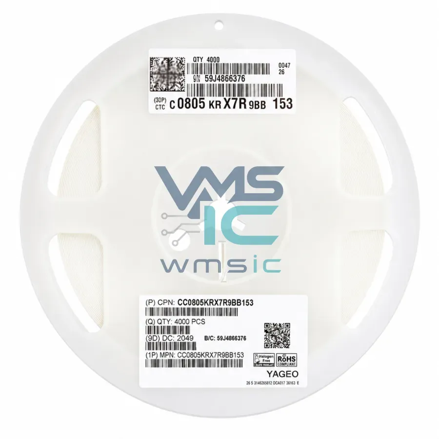 0805 SMD Capacitor 15nF 153+/ 10% 50V X7R Yageo CC0805KRX7R9BB153 Package