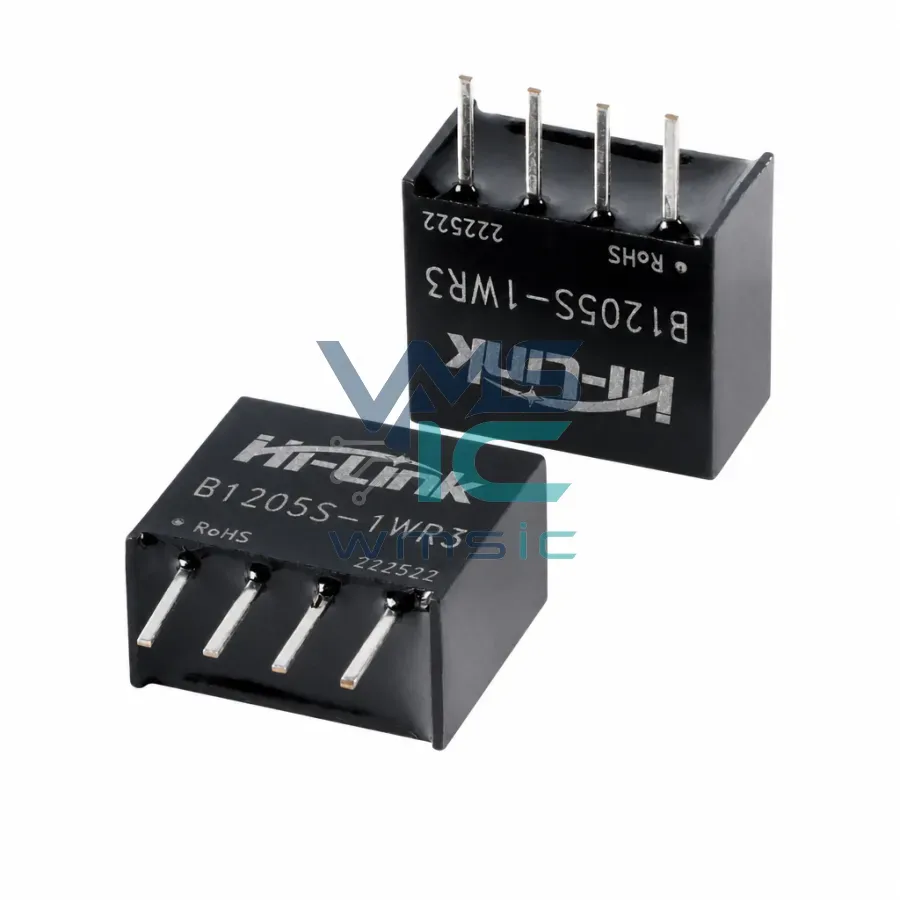 HLK-B1205S-1WR3 SIP 1W 12V to 5V Low Power Isolated Unregulated Power Supply Module 1WDC Package